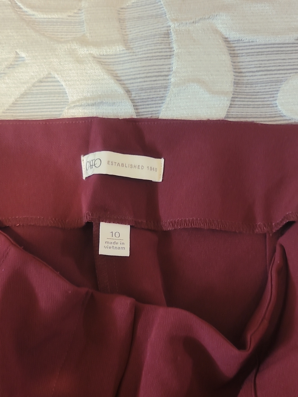 Cato Burgundy Straight-Leg Dress Trousers - Picture 3 of 3
